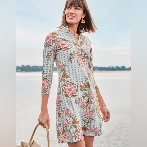 Spartina 449 Dresses & Skirts - Spartina 449 Nora Dress Calm Waters Floral Cane Blue